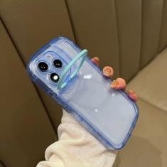 Imagem de Lente da câmera suporte dobrável invisível anel suporte capa de telefone para iPhone 14 13 12 11 Pro Max Plus transparente doce capa traseira macia, G, para iPhone 11Pro Max