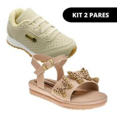 Imagem de Kit 2 Tênis Infanti e Sandália de Menina Escolar-Feminino