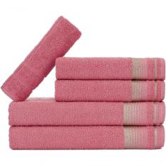 Imagem de Jogo De Toalhas Luxury Soft Beka 360 G m² 2 Banho + 2 Rosto + 1 Piso Luxo Rosê