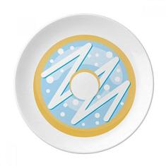 Imagem de Blue Doughnut Sobremesa Doce Prato Decorativo de Porcelana Salver Prato de Jantar