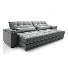 Imagem de Sofá 5 Lugares Retrátil e Reclinável Majestic Veludo Cinza