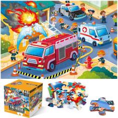 Imagem de Quebra-cabeça Jumbo Floor iflove Fire Rescue Firefighter 48 peças