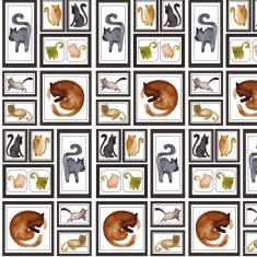 Imagem de Papel de Parede Porta Retrato Gatos Adesivo Decorativo