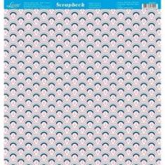 Imagem de Página para Scrapbook Dupla Face Litoarte 30,5 x 30,5 cm - Modelo SD-827 Padrão de Ondas s e Azuis