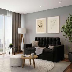 Imagem de Sofá 3 Lugares Retrátil Essen Suede Preto