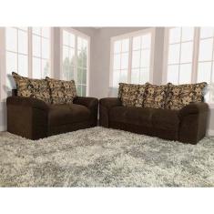 Imagem de Sofá 2 e 3 Lugares Marrom com Floral 603/425 Chile
