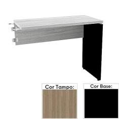 Imagem de Mesa de Escritório Complemento 90 x 45 cm Pé Painel Pe25 em Mdp Cor Noce Naturalle e Base Preta