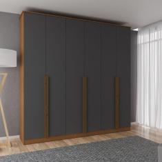Imagem de Guarda Roupa Casal 231x230cm 6 Portas 3 Gavetas Haia Carvalho Vermontt/Grafite
