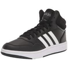 Imagem de adidas Tênis de basquete feminino Hoops 3.0 Low, Preto/branco/cinza, 16