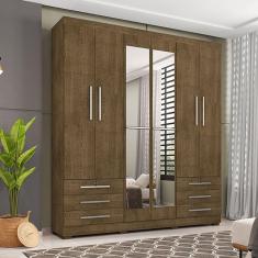 Imagem de Guarda Roupa Casal Viena 6 Portas 6 Gavetas com Espelho I01 Malbec - Clique Chique Móveis