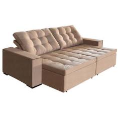 Imagem de sofá tunísia 2,10 mts retrátil e reclinável pluma castor - Sofá Casa