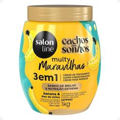 Imagem de Creme de Tratamento 3 em 1 Salon Line Multy Maravilhas Cachos dos Sonhos Banana e Óleo de Rícino 1Kg