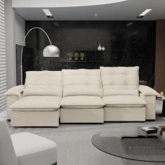 Imagem de Sofá Retrátil e Reclinável 290 cm Porto Belo Natural