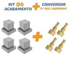 Imagem de Kit 04 Acabamento Cromado Quadrado Registro Pressão Fabrimar