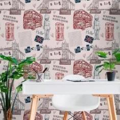 Imagem de Papel De Parede Adesivo Londres N011018 Rolo 0,58X3M