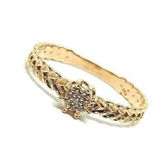 Imagem de Anel de Ouro 18k Aro escamado com Zirconias - Elegancy Joias