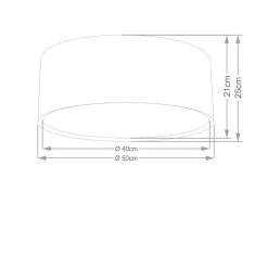 Imagem de Plafon Duplo Cilíndrico Md-3036 Cúpula em Tecido 50x25cm Algodão Crú - Bivolt
