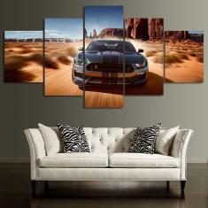 Imagem de Quadros Decorativos 5 Peças Ford Mustang Gt Montanhas