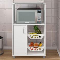 Imagem de Armário De Cozinha Para Forno Pompeu Com Fruteira 1 Porta Branco - Pnr Móveis