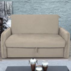 Imagem de Sofá Cama 2 Lugares Com Baú Swords Suede Bege