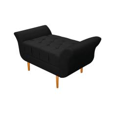 Imagem de Recamier Estofado Ari 90 cm Solteiro Suede Preto - Amarena Móveis