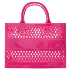 Imagem de Bolsa sacola feminina de verão de malha de praia Hobo Bolsa de compras de grande capacidade com alça superior bolsa de armazenamento de geleia 2023, rosa, Free, Durável