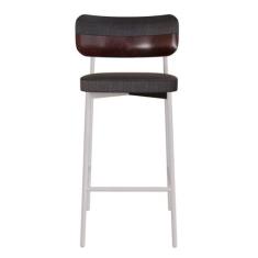 Imagem de Banqueta Alloa Fixa com 4 Pés 50 X 44,7 X 163,5cm com 1 Unidade Preto/Café/Branco Epoxi