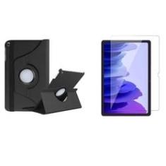 Imagem de Capa Case Giratória Preta + Película de Vidro para Galaxy Tab A7 T500 T505 10.4'' Polegadas 2020