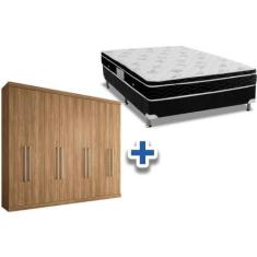 Imagem de Cama Box Casal + Colchão Physical Ortobom + Guarda Roupa Master Vip 8.
