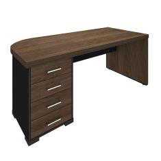 Imagem de Mesa De Escritório Executiva 4 Gv Lado Esquerdo Marrom E Preta