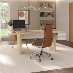 Imagem de Mesa Para Escritório E Reunião 2 Metros Com 2 Gavetas Em Tamburato Exe