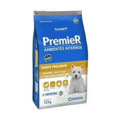 Imagem de Ração Premier Ambientes Internos Cães Filhotes Raças Pequenas Sabor Frango E Salmão 12Kg