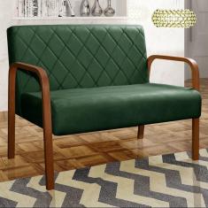 Imagem de Sofá 2 Lugares Namoradeira Lara Decoração Sala Quarto Recepção Verde