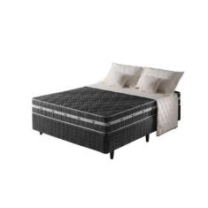 Imagem de Cama Box Viúva Preto + Colchão Ortopédico Espuma D45 Extra Firme Brook