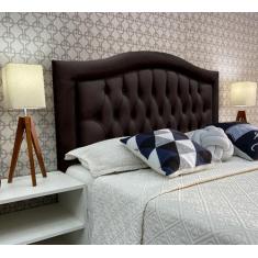 Imagem de Cabeceira Cama Casal Capitone Sophia Provençal Suede Marrom 60 Rbl