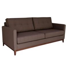 Imagem de Sofá 3 Lugares Carlo Veludo Marrom E Imbua 180 Cm