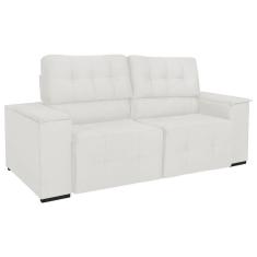 Imagem de Sofá Cama Retrátil Sala Vicenza 210cm Bouclé Cor Branco