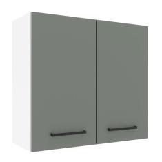 Imagem de Armário Aéreo Madesa Agata 70 cm 2 Portas - Branco/cinza