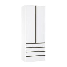 Imagem de Guarda Roupa 2 Portas 90cm Branco Ff Com Branco Mat