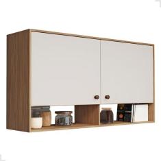 Imagem de Armário Aéreo De Cozinha 126cm 2 Portas 2 Prateleiras Mdp - Movelbento