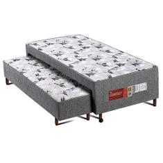 Imagem de Cama Box C Auxiliar Conjugado Solteiro Colchao Ortopedico Compact Plus Gray 88X188x40 Polar