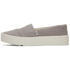 Imagem de TOMS Tênis feminino plataforma de lona Verona Heritage Casual - Preto, Cinza claro, 38