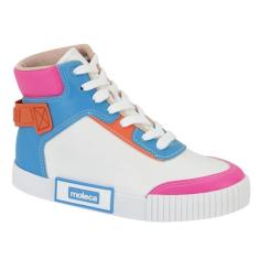 Imagem de Tênis Moleca Cano Médio Feminino - Branco/Azul-Feminino