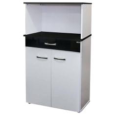 Imagem de Balcão Multiuso Carina Branco Preto Flex - Ajl