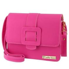 Imagem de Bolsa Feminina Baú Casual Alça Ajustavel Cores Rosa