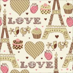 Imagem de Papel de Parede Adesivo Coração Paris 5 Rolo 0,58x3M