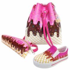 Imagem de Kit Infantil Bolsa, Tênis E Estojo Sorvete, Magicc Kids
