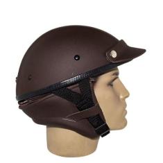 Imagem de Capacete para Scooter Elétrica Coquinho Couro Marrom CCC006 - M.F. CAP