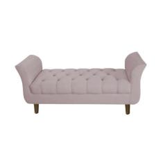 Imagem de Recamier Calçadeira 02 Lugares Capitonê 150cm Grécia Suede Rosê - INCA
