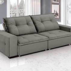 Imagem de Sofá Aquarius - Retrátil / Reclinável 200 Cm- Veludo Cinza